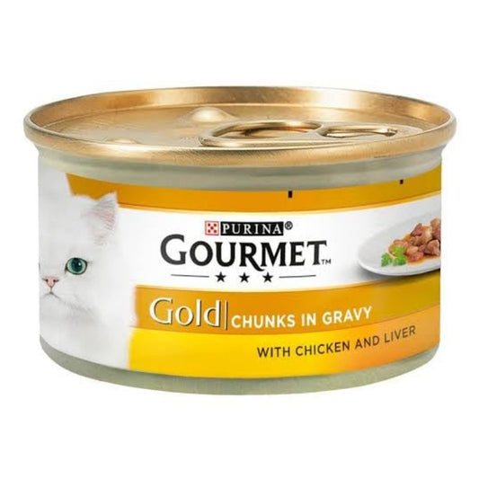 Gourmet Gold Tin Cat Food Chicken & Liver