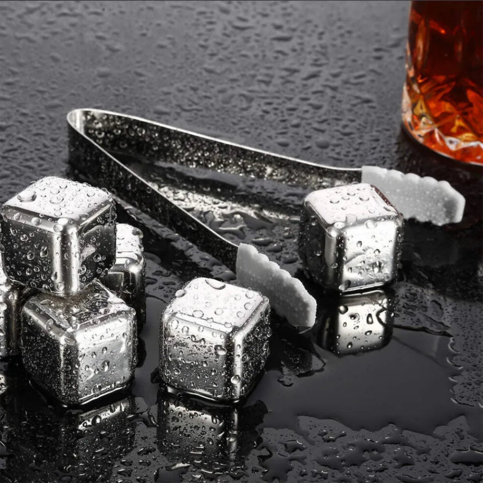 Reusable Stainless Steel Ice Cubes Set 6pcs