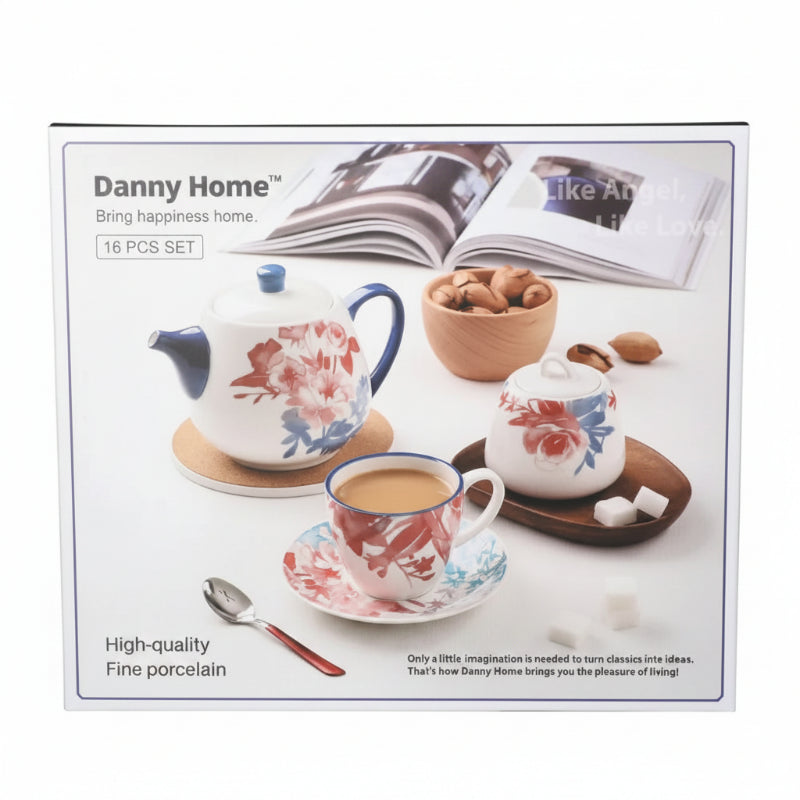 Porcelain Tea Set 16pcs Sun Rays Style