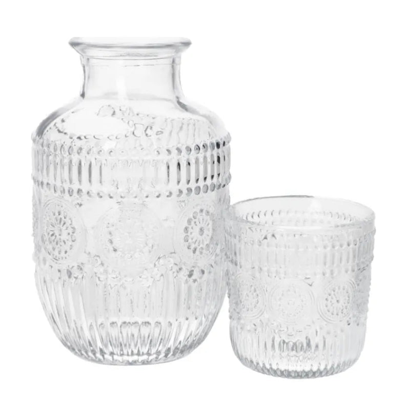 Water Carafe & Drinking Glass Set 600ml