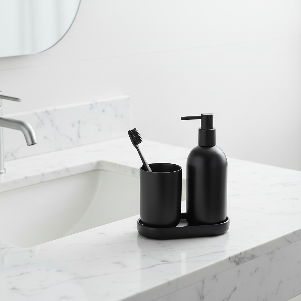 Bathroom Set Black (Set of 3 Pcs)