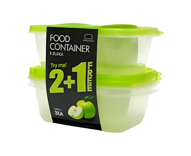 New Ez Lock Rectangular Container 520ml 3Pc Set