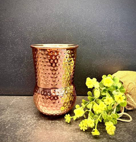 Pure Copper Hammered Drinking Glass