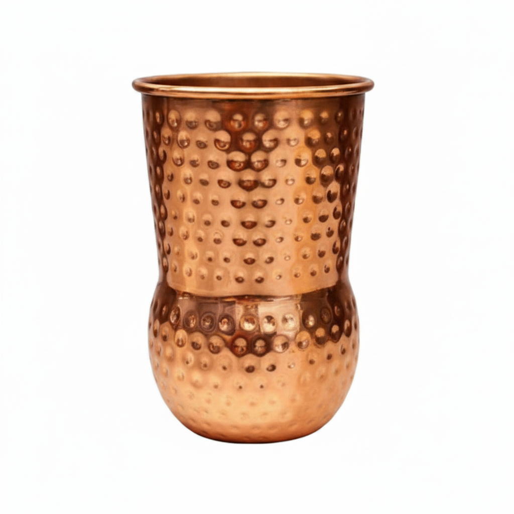 Pure Copper Hammered Drinking Glass 370ml
