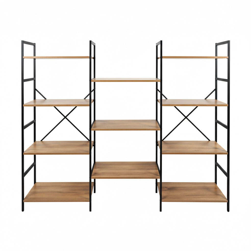 4-Tier Open Shelf Heavy Duty Bookcase with Metal Frame
