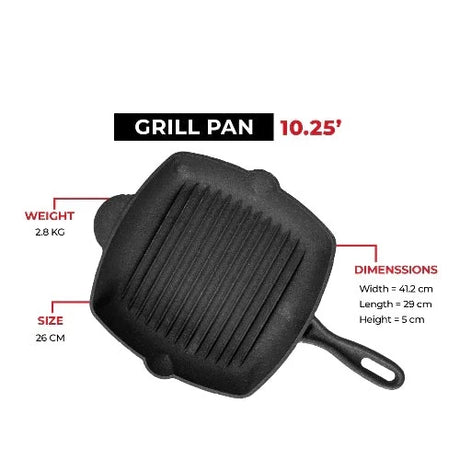 Cast Iron Grill Pan 10.25"