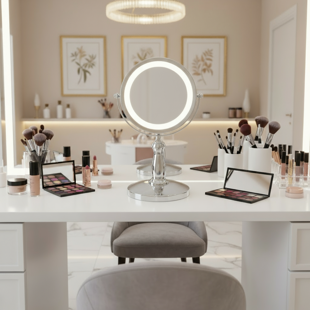 Magnifying LED Makeup Mirror
