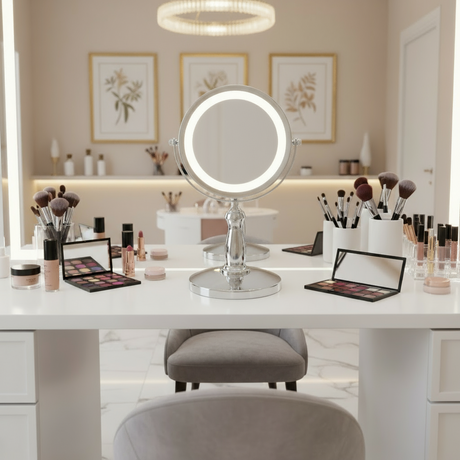 Magnifying LED Makeup Mirror