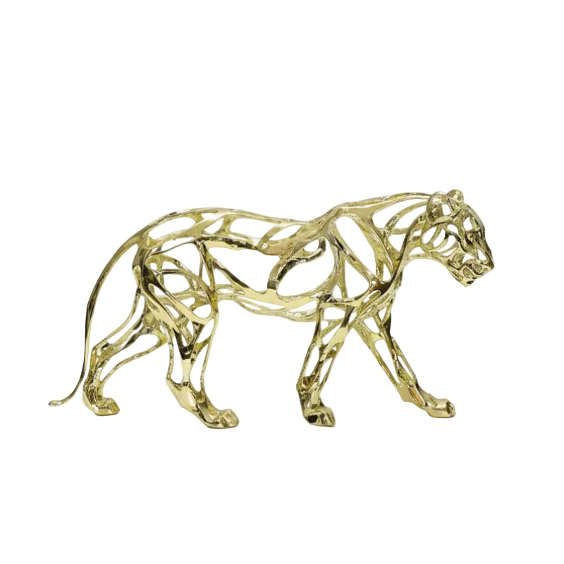 Decorative Metal Leopard Sculpture Gold