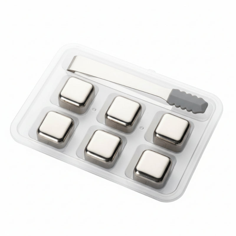 Reusable Stainless Steel Ice Cubes Set 6pcs