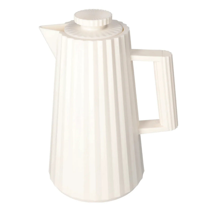 Double Wall Pleated Vacuum Flask 1L White