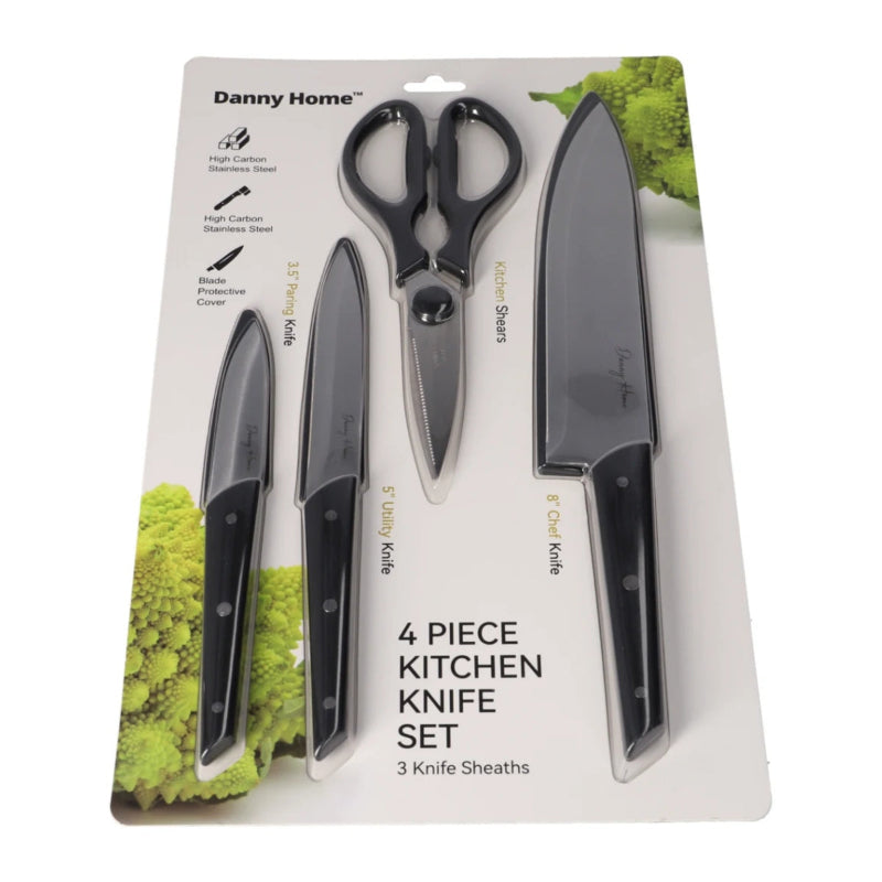 Kitchen Knife & Shear Set 4pcs