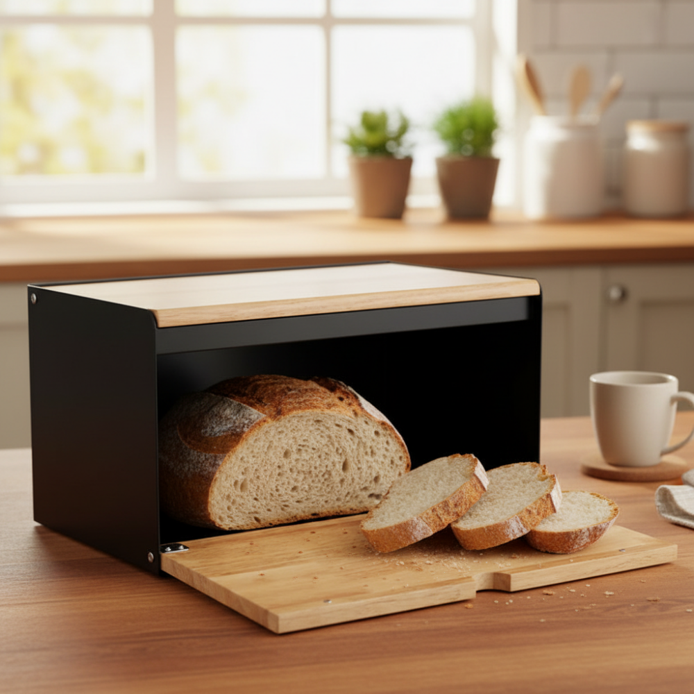 Bread Box Black & Brown 35.6cm