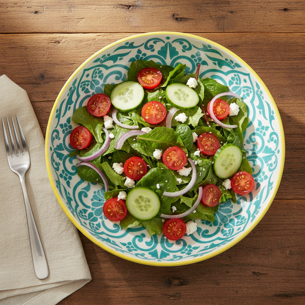 Bohemian Ceramic Deep Salad Plate 12"