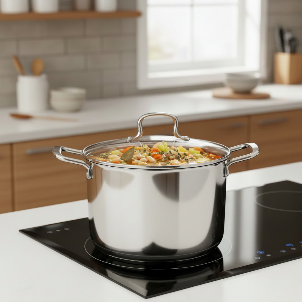Stainless Steel Stockpot With Glass Lid 11.1L