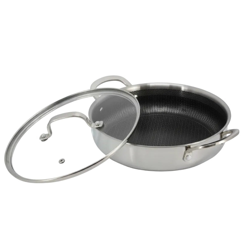 Honey Comb Laser Coated Shallow Casserole With Lid 34cm