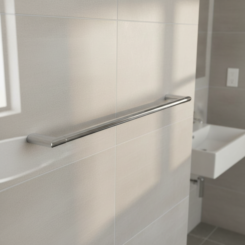 Medium-Sized Towel Rail Aluminum Shiny