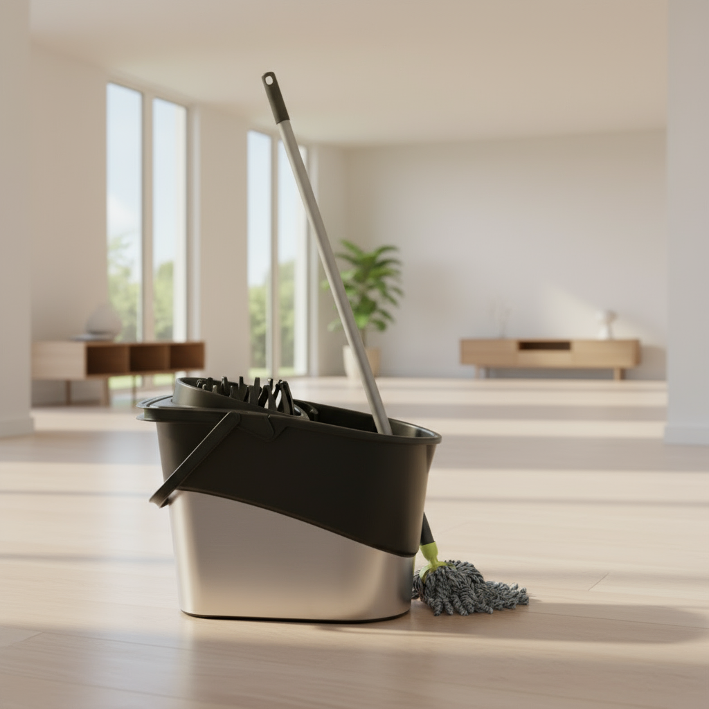 Mop Bucket Spider Deco Steel Grey