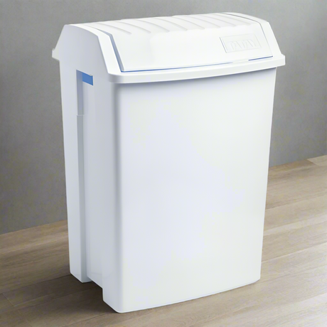 Trash Bin 49L W/Swinging Flap White