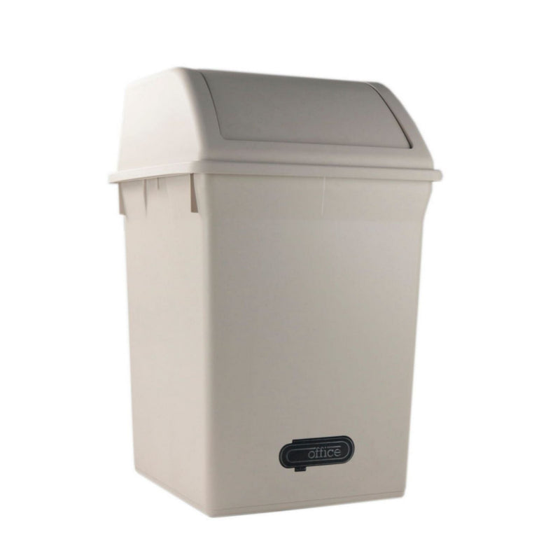 Swing Top Plastic Trash Can 32L Beige