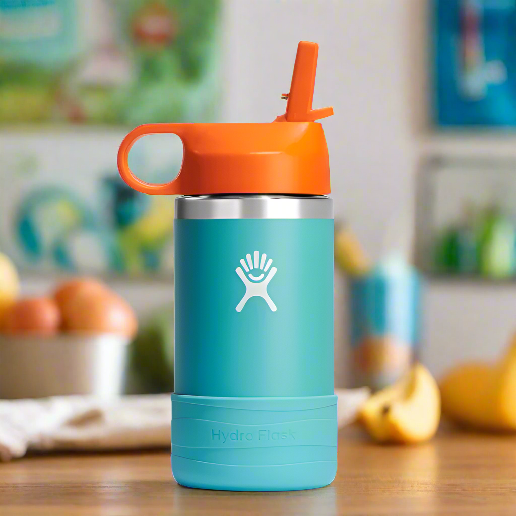 Hydro Flask 12 Oz Kids Wide Mouth Straw Cap And Boot Seaspray
