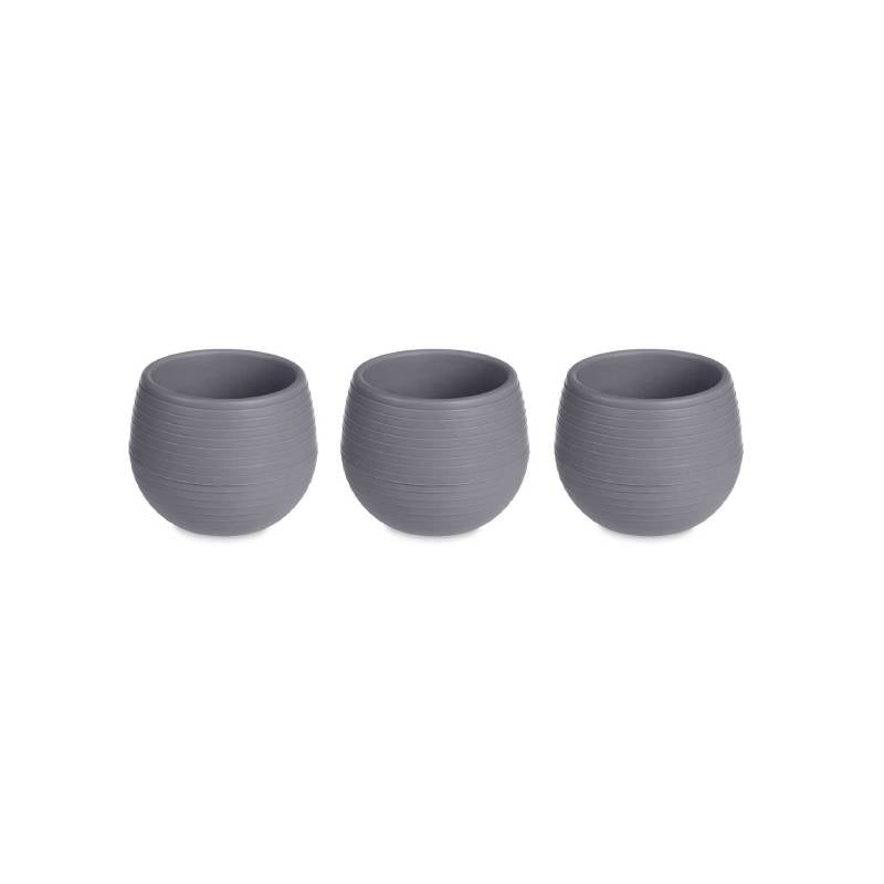 water reserve pots 6 cm anthracite Set of 3