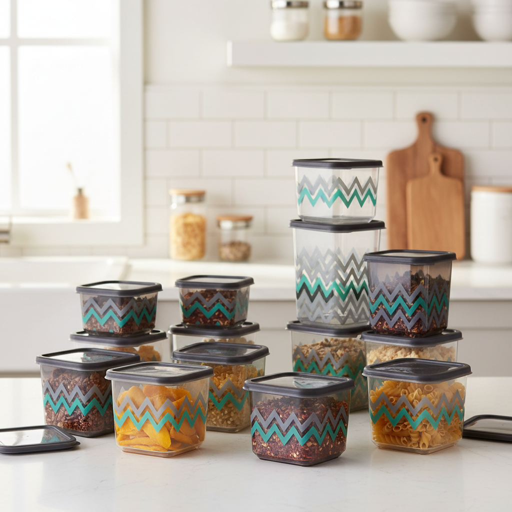 Plastic Square Storage Container (Set of 12pcs)