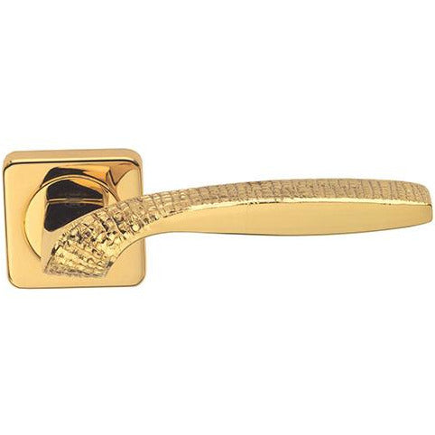 Gold Plated Handle on Rose Quadrata