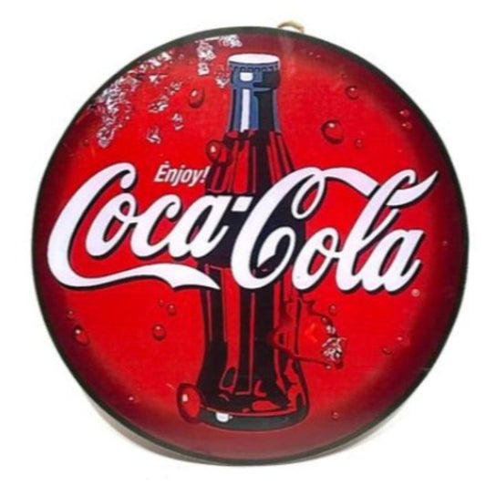 Coca Cola Hanging Wooden Frame Round