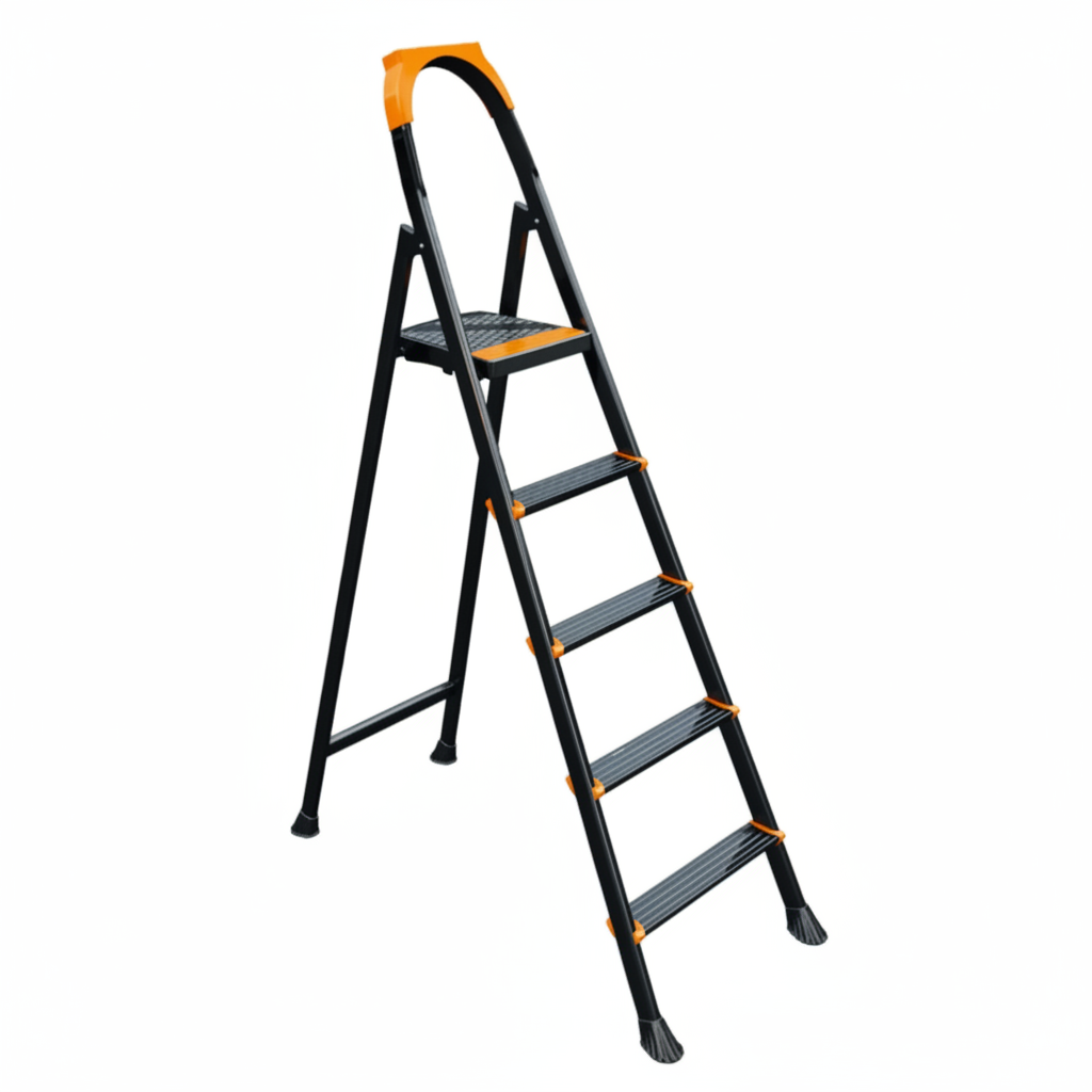 Metal Ladder 5 Steps Black