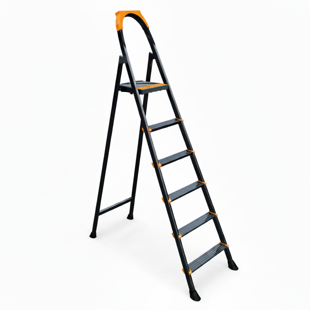 Metal Ladder 6 Steps Black