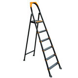 Metal Ladder 6 Steps Black