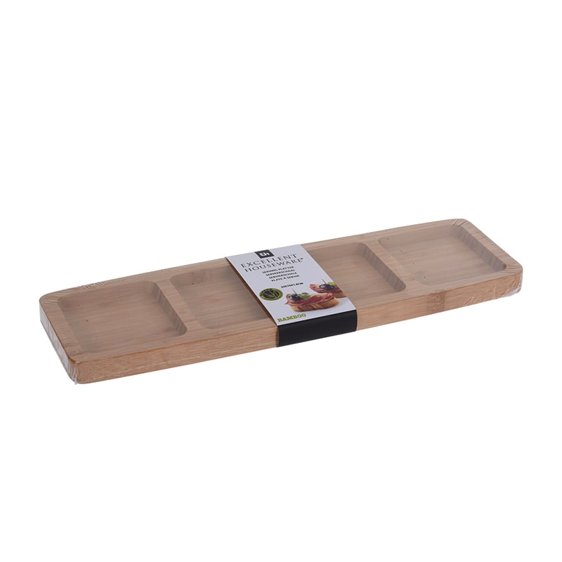 Bamboo Serving Plate (4 Compartments)