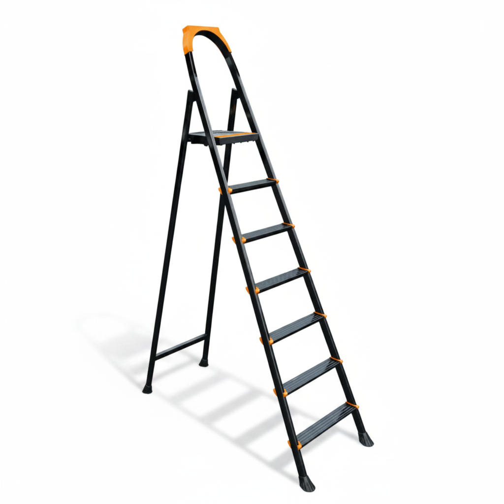 Metal Ladder 7 Steps Black