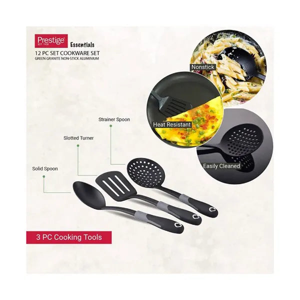 Essential 12 Pieces Cookware Set Green