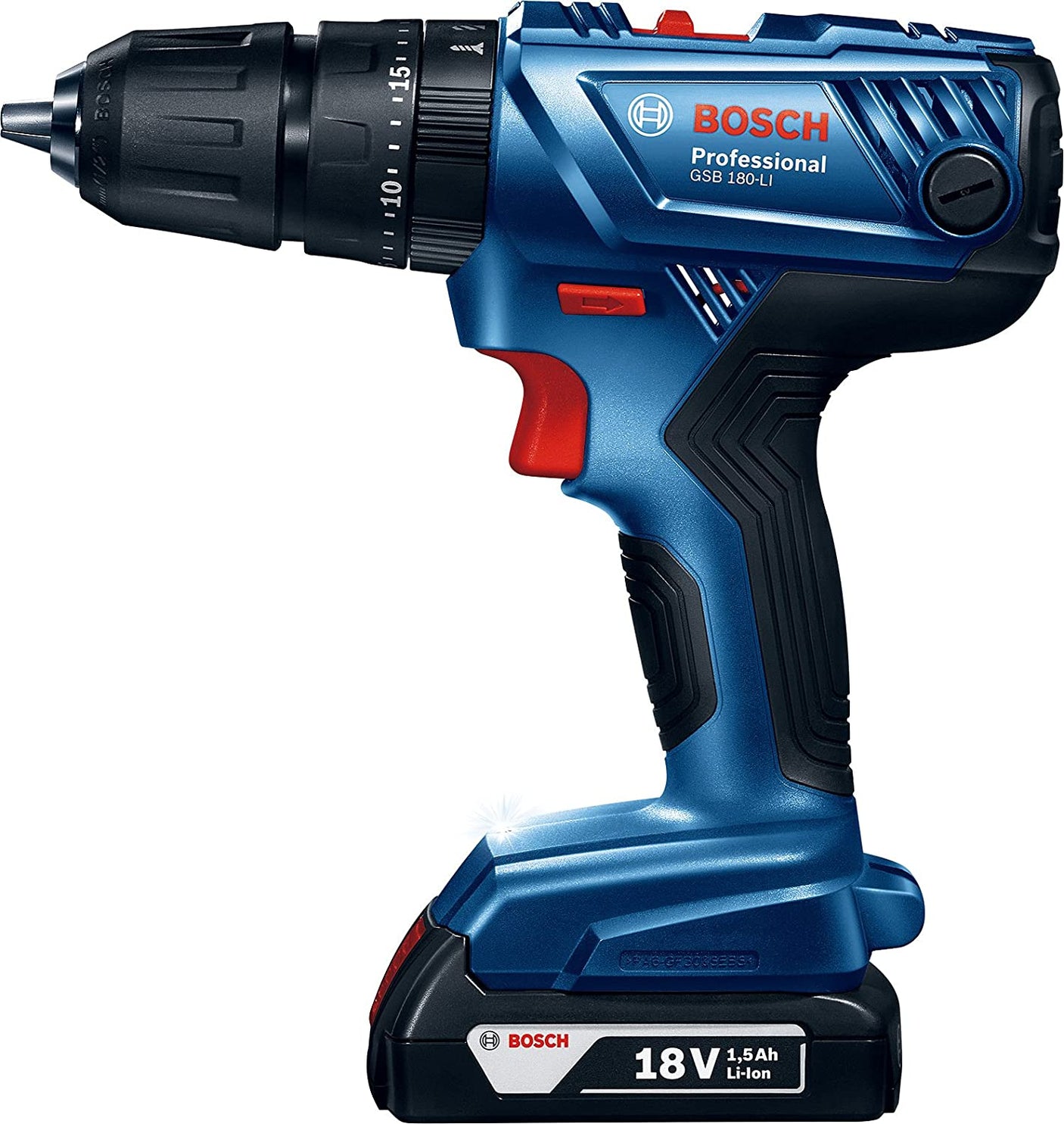 Bosch Cordless Percussion Driver Drill, 1/2”? , 13mm, 18.0V, 1.5Ah, 54N.m, VSR-2, T. Setting, Li-ion, Ex. Battery