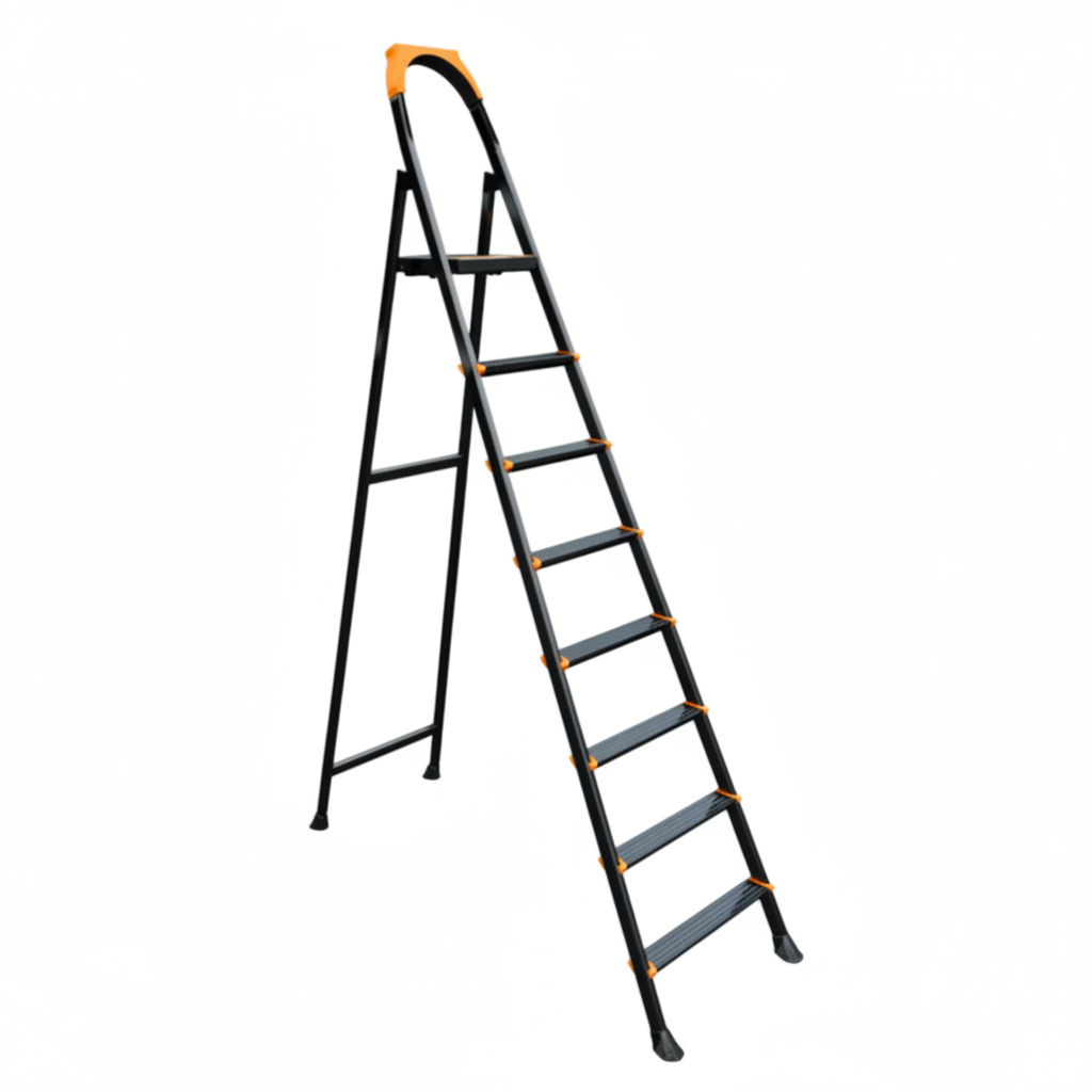 Metal Ladder 8 Steps Black