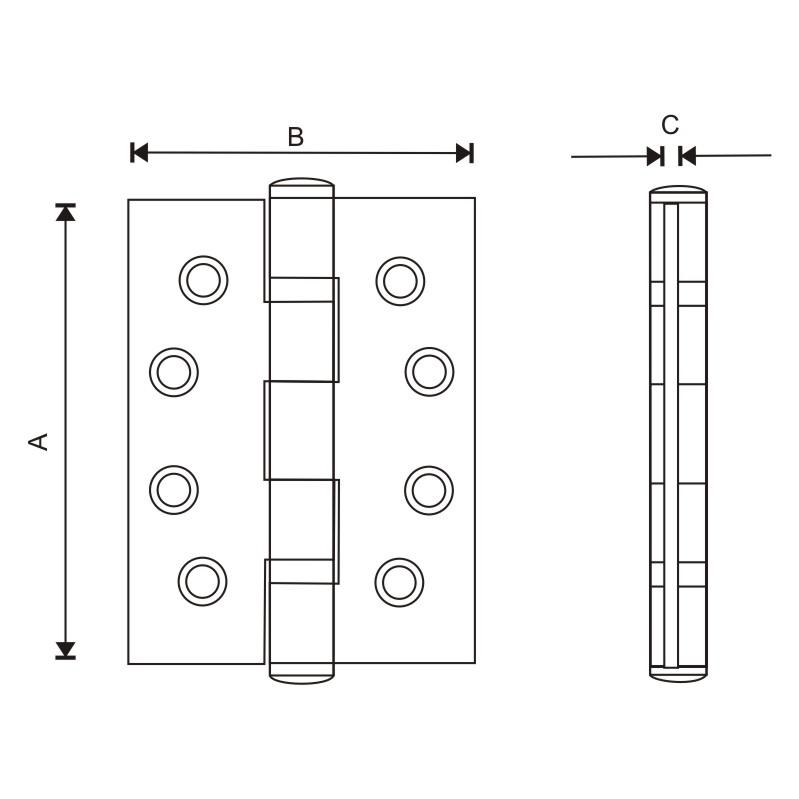 Euro Art Stainless Steel Hinges 3x3x2.5