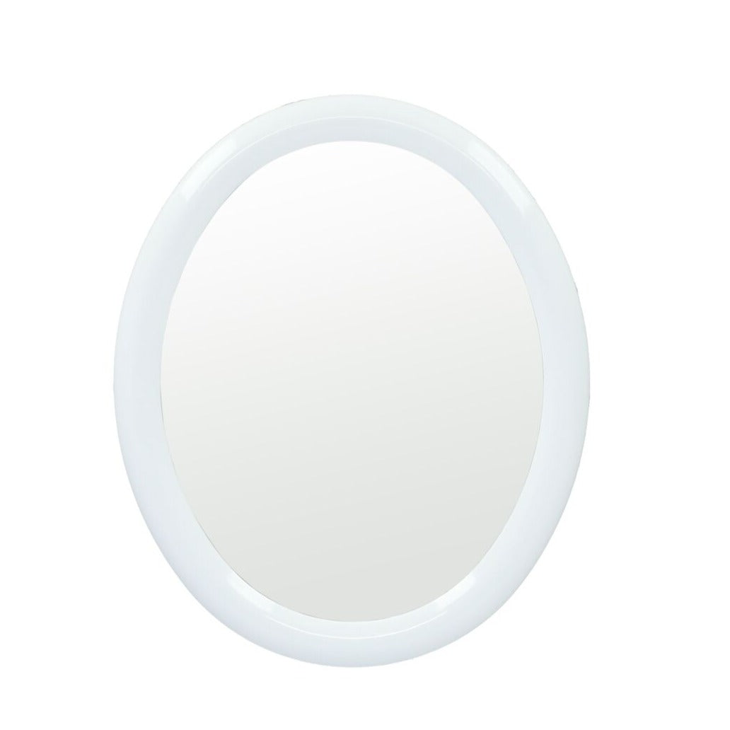 Tatay Oval Mirror, White, 50 x 2.5 x 60 cm by JB Saeed Studio | Buy ...