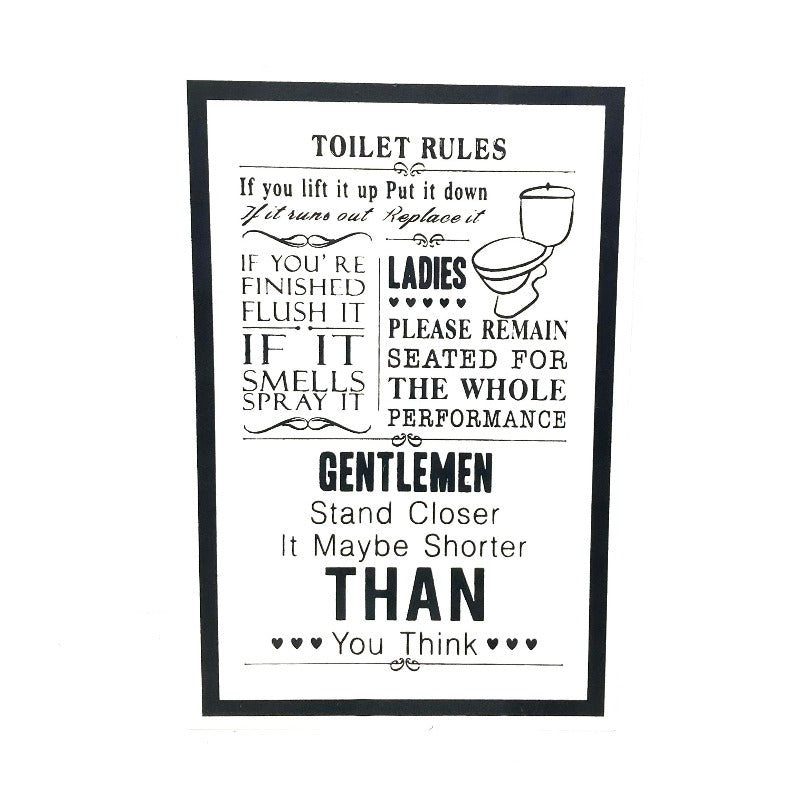 Toilet Rules Board