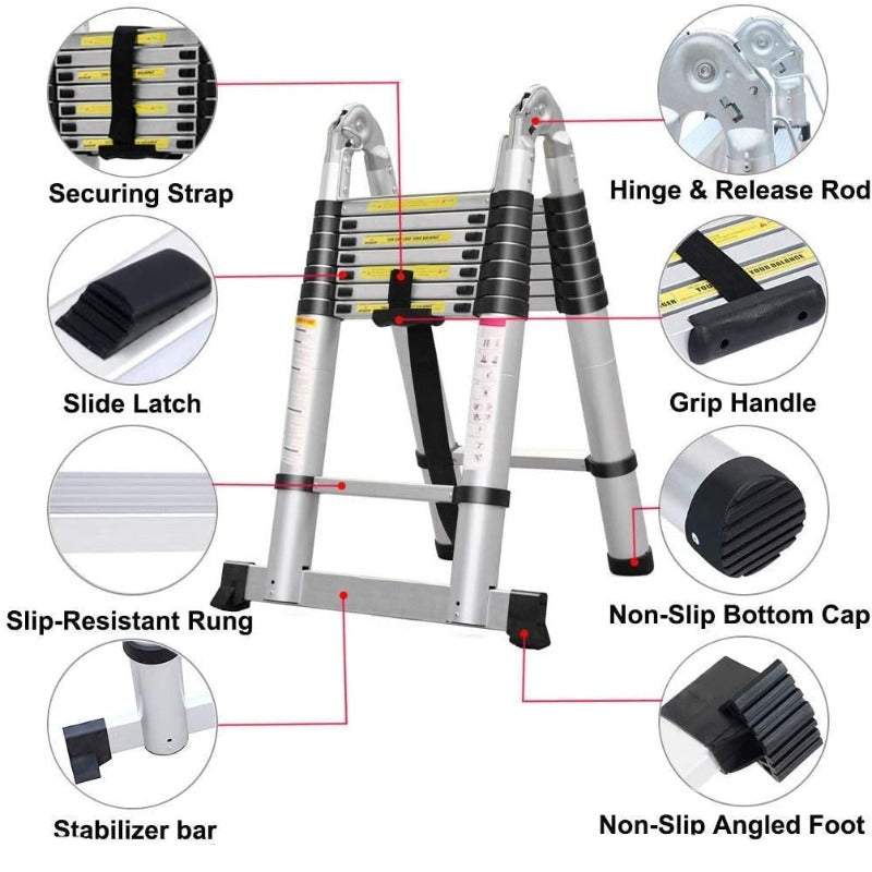 Heavy Duty Aluminum Telescopic Ladder