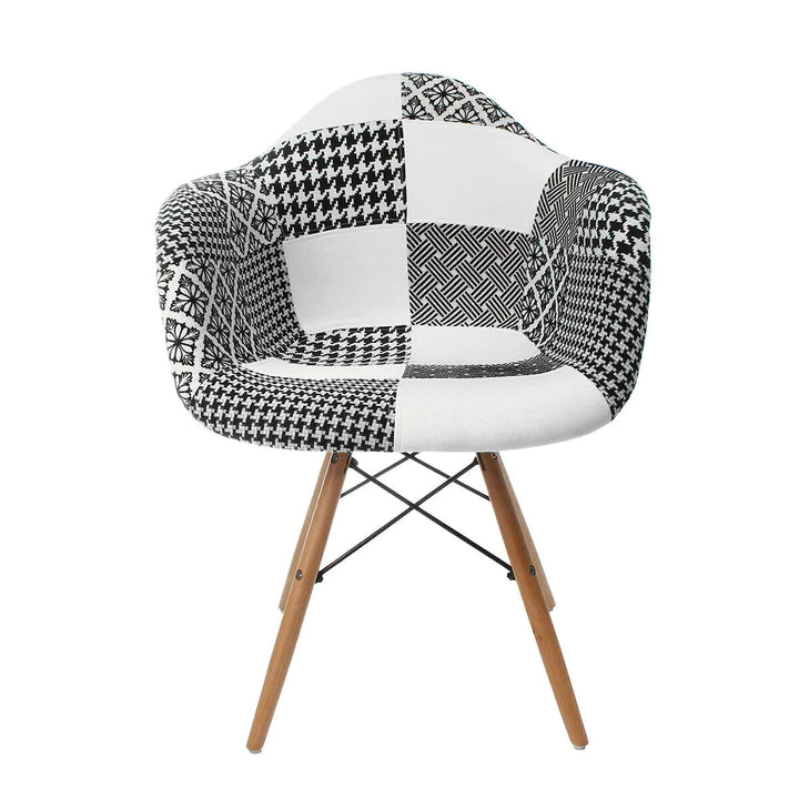 Dining & Room Chair With Arms Black & White
