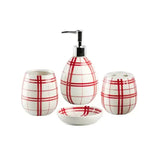 Bath Set Red & White 4pcs