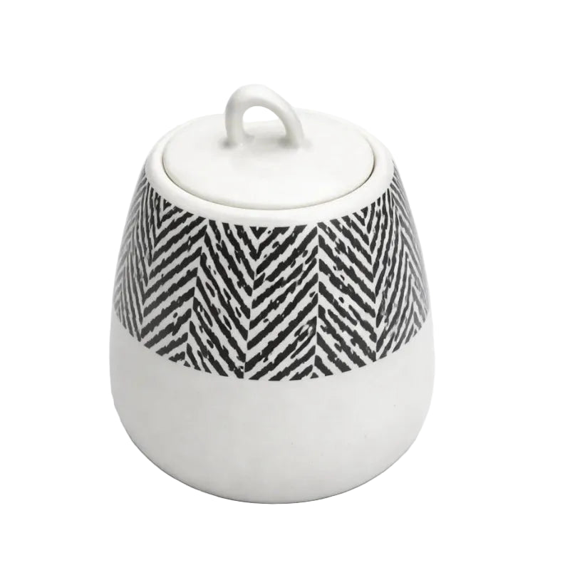 Ceramic Sugar Pot 220ml Black & White
