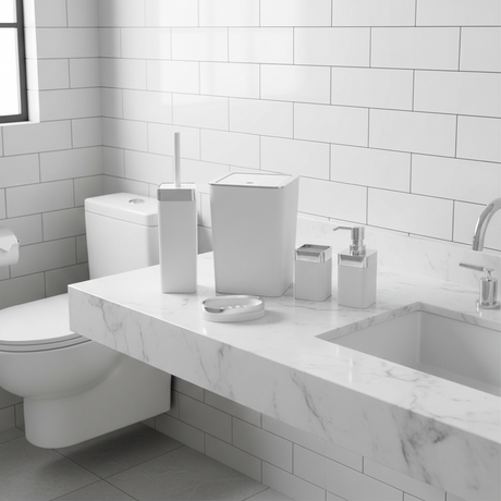 Still Bathroom Set of 5 pcs White
