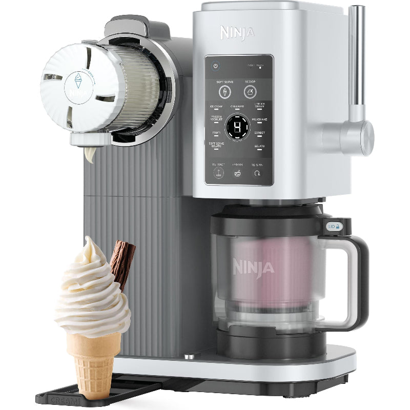 Ninja CREAMi Scoop & Swirl Ice Cream & Soft Serve Maker Platinum Silver