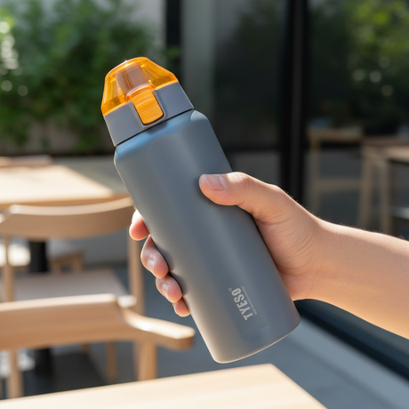 Tyeso Vacuum Insulated Sports Bottle 600ml Grey