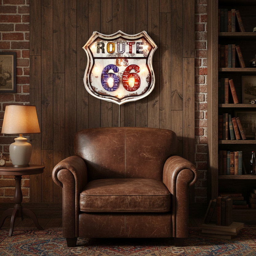 Hanging Led Frame Route 66