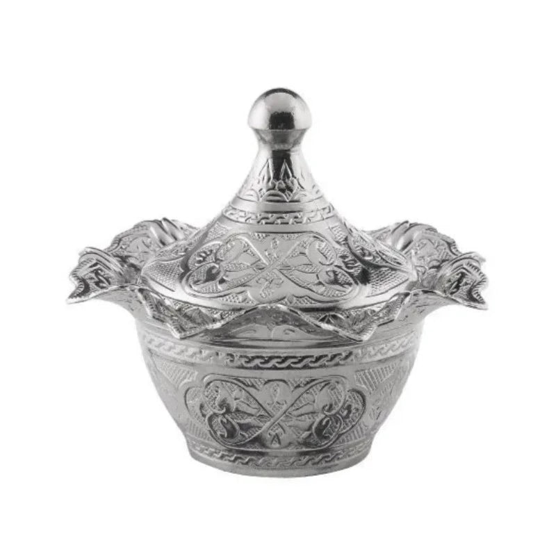 Round Pot with Cover Silver