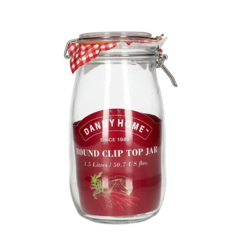 Mason Clip Lid Glass Jar 1.5L